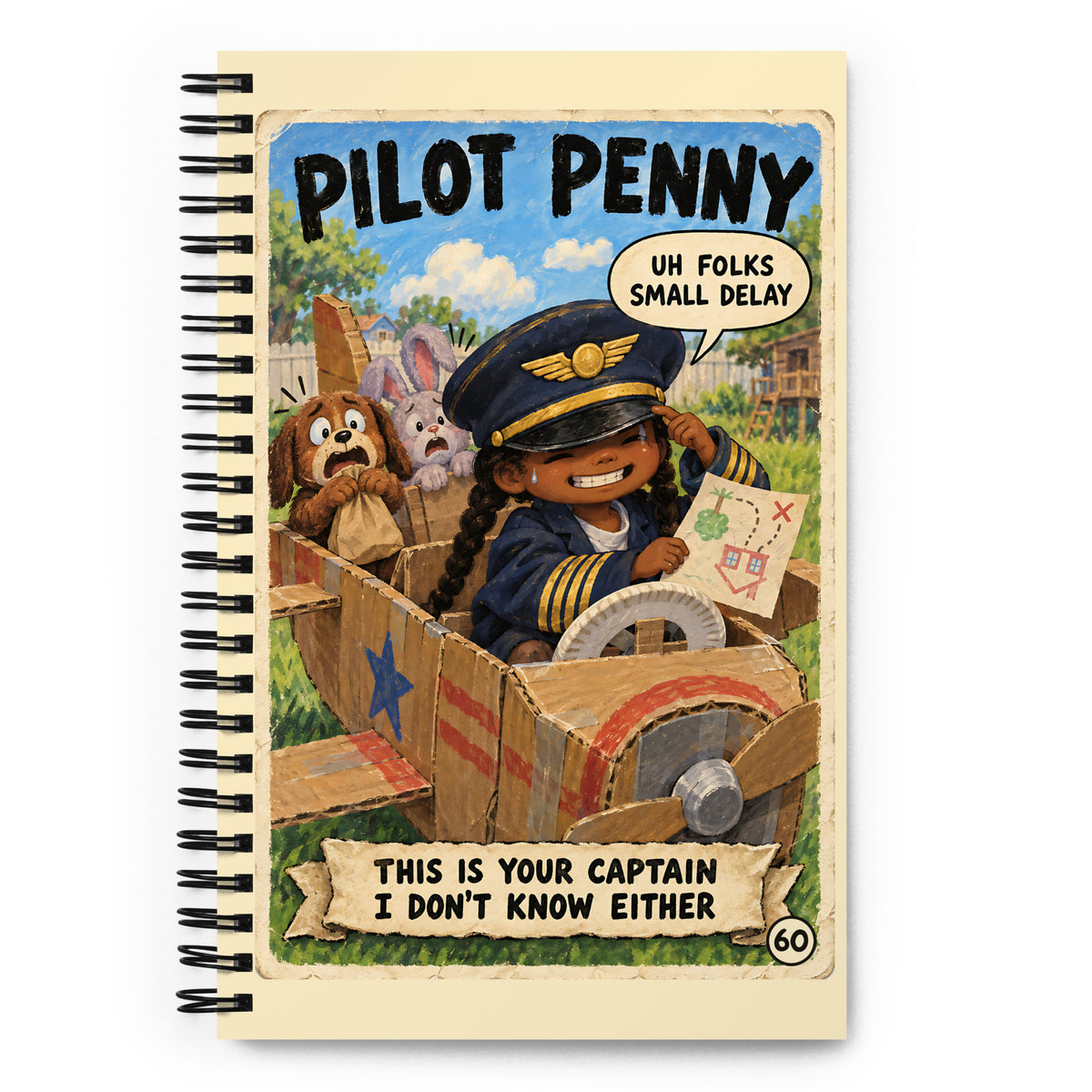 Pilot Penny Spiral Notebook by Brain Rot Bunch, front cover
