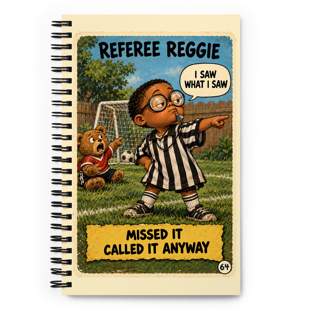 Referee Reggie Spiral Notebook by Brain Rot Bunch, front cover