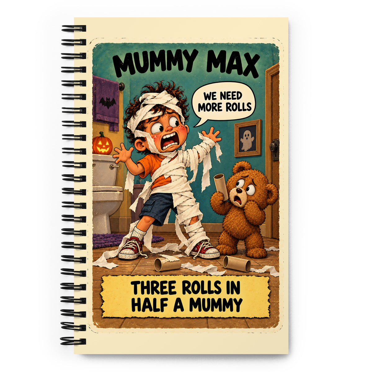 Mummy Max Spiral Notebook by Brain Rot Bunch, front cover