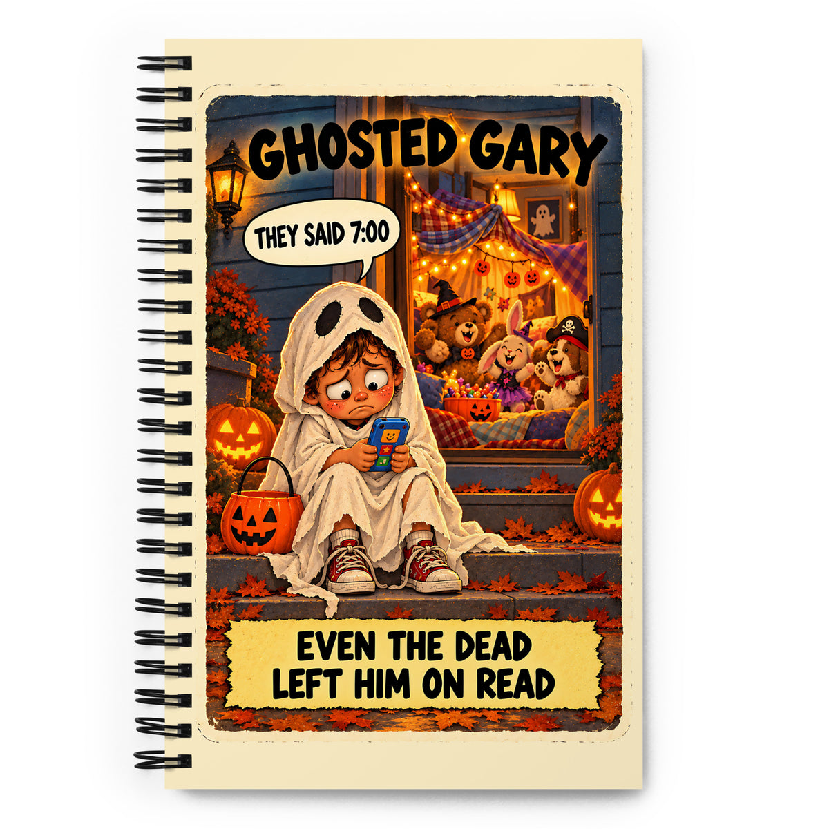 Ghosted Gary Spiral Notebook by Brain Rot Bunch, front cover