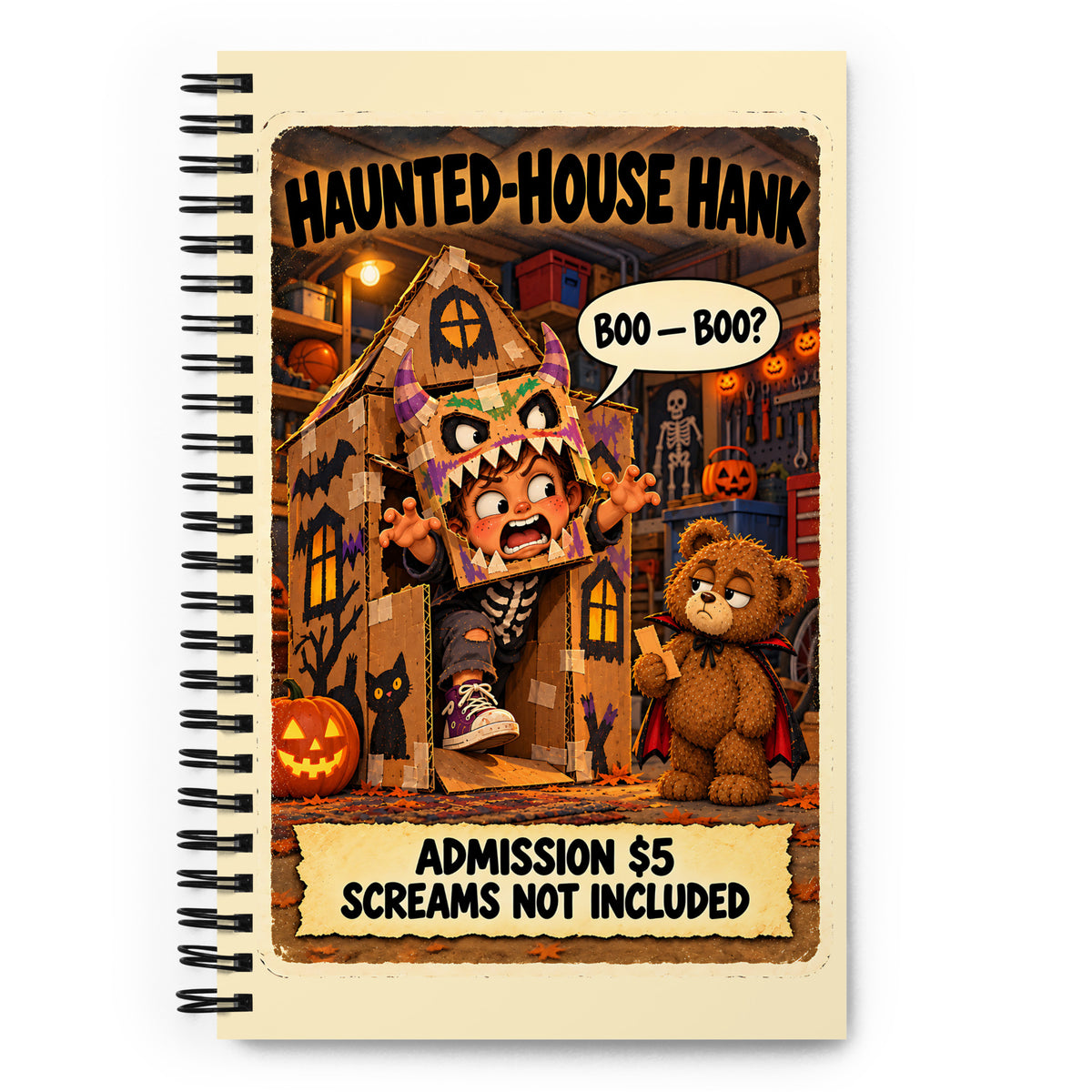 Haunted-House Hank Spiral Notebook by Brain Rot Bunch, front cover