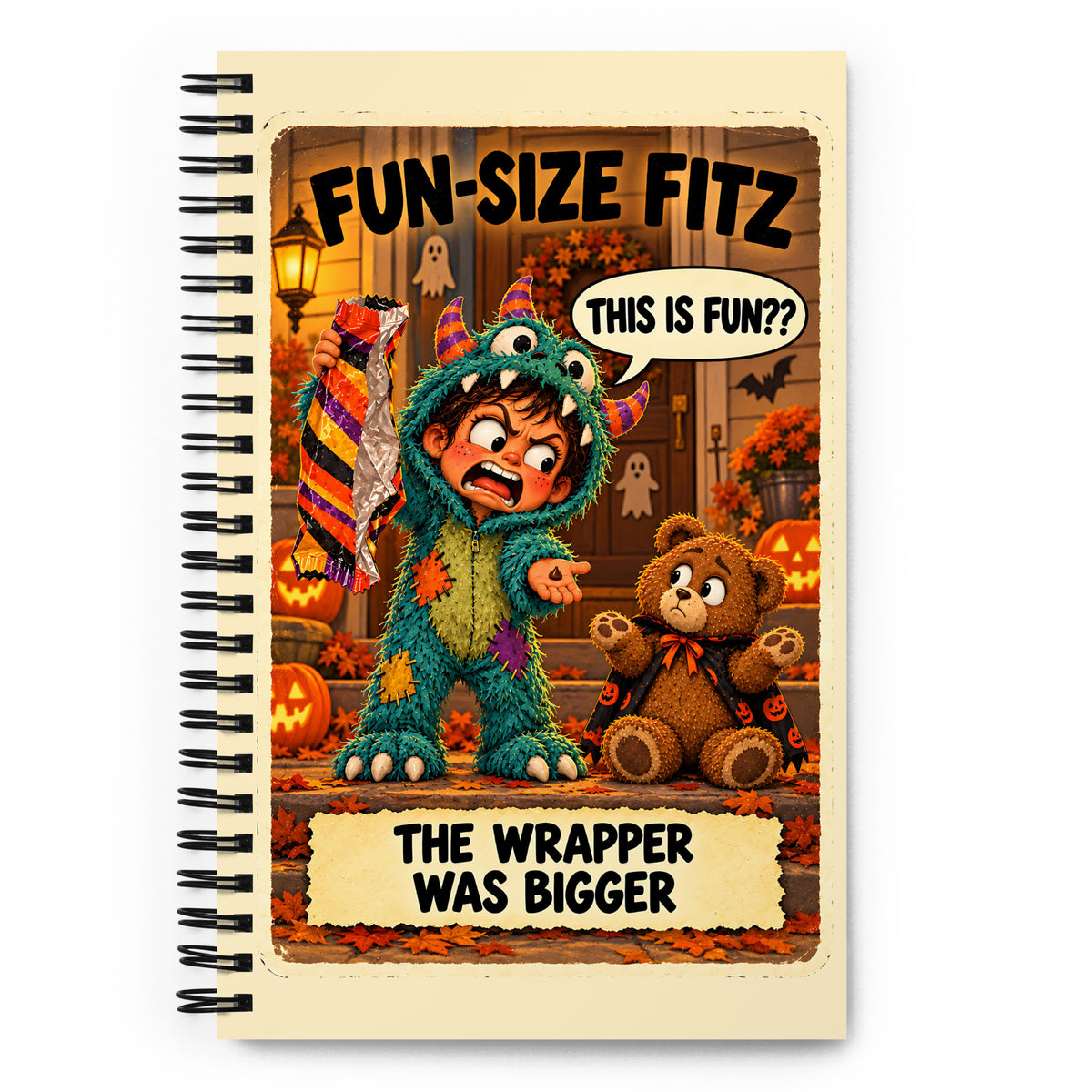 Fun-Size Fitz Spiral Notebook by Brain Rot Bunch, front cover