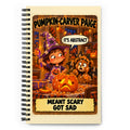 Pumpkin-Carver Paige Spiral Notebook by Brain Rot Bunch, front cover