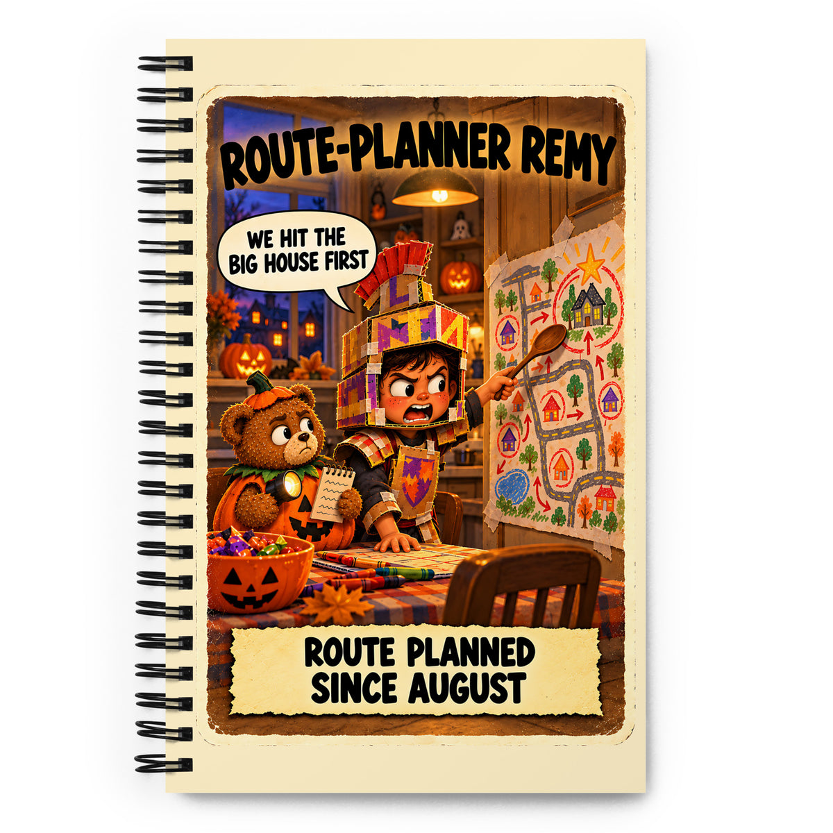 Route-Planner Remy Spiral Notebook by Brain Rot Bunch, front cover