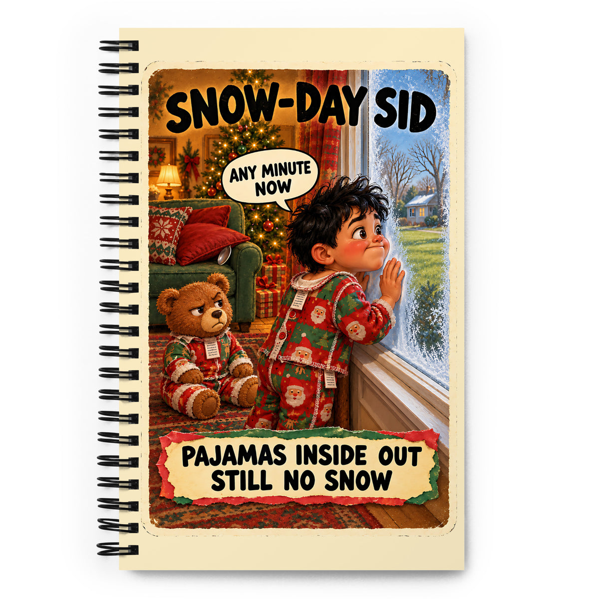 Snow-Day Sid Spiral Notebook by Brain Rot Bunch, front cover