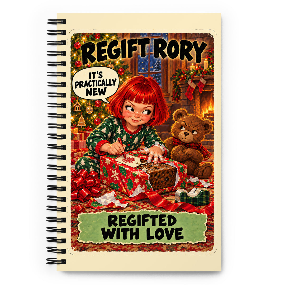 Regift Rory Spiral Notebook by Brain Rot Bunch, front cover
