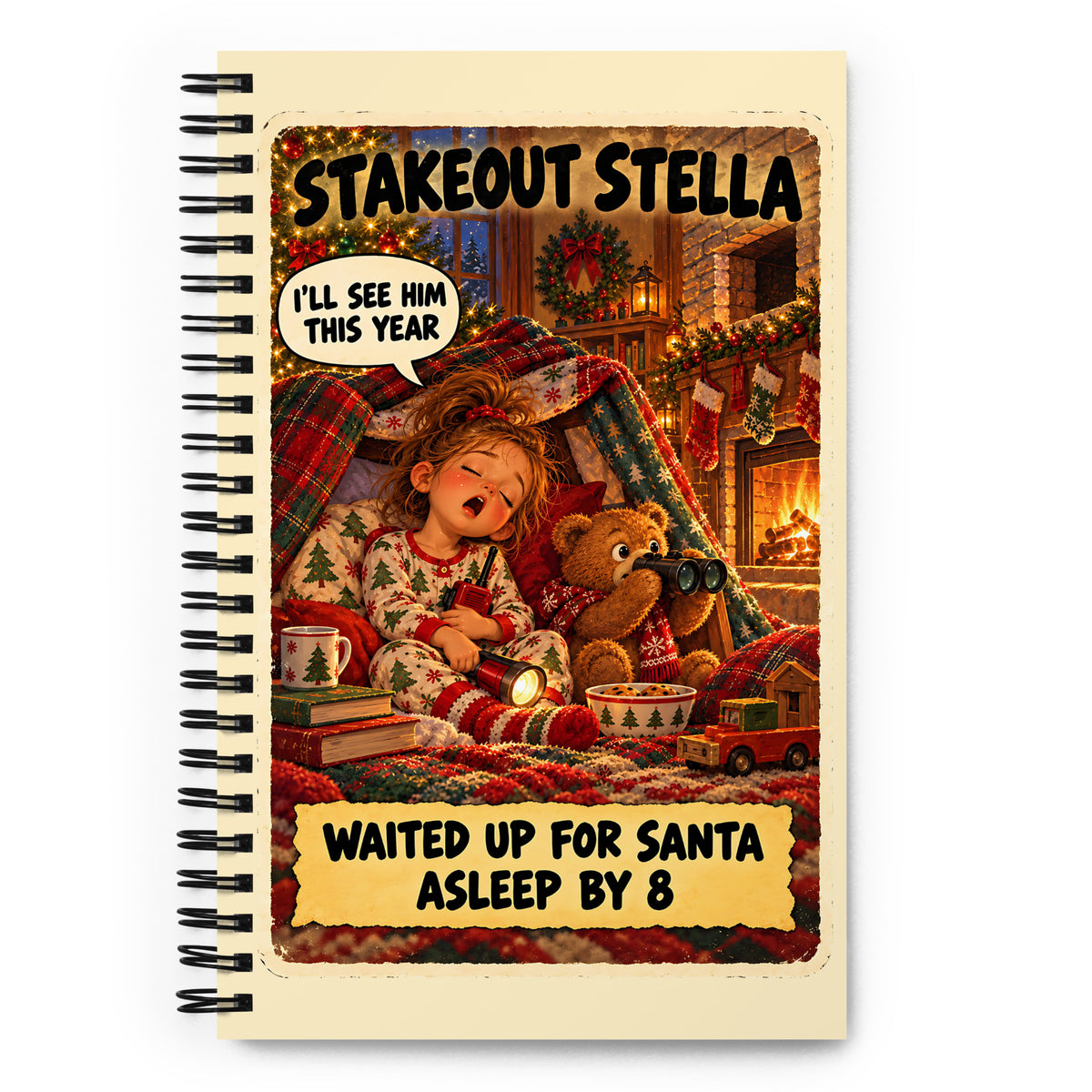 Stakeout Stella Spiral Notebook by Brain Rot Bunch, front cover
