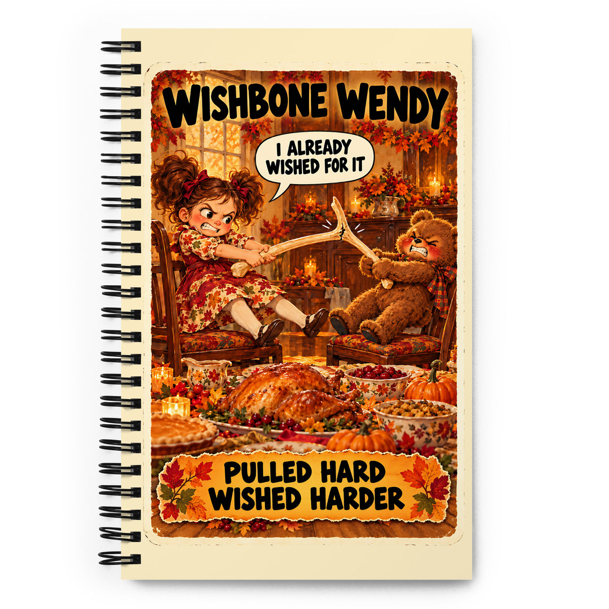 Wishbone Wendy Spiral Notebook by Brain Rot Bunch, front cover