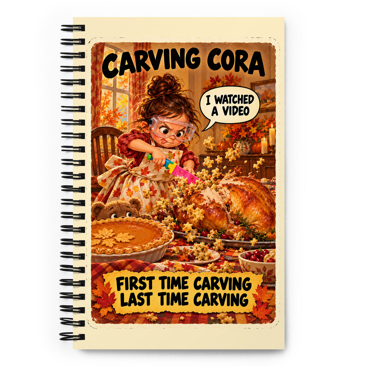 Carving Cora Spiral Notebook by Brain Rot Bunch, front cover