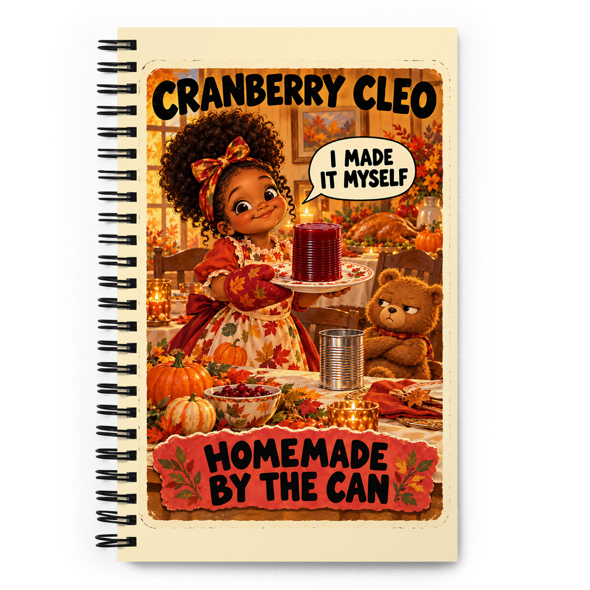 Cranberry Cleo Spiral Notebook by Brain Rot Bunch, front cover