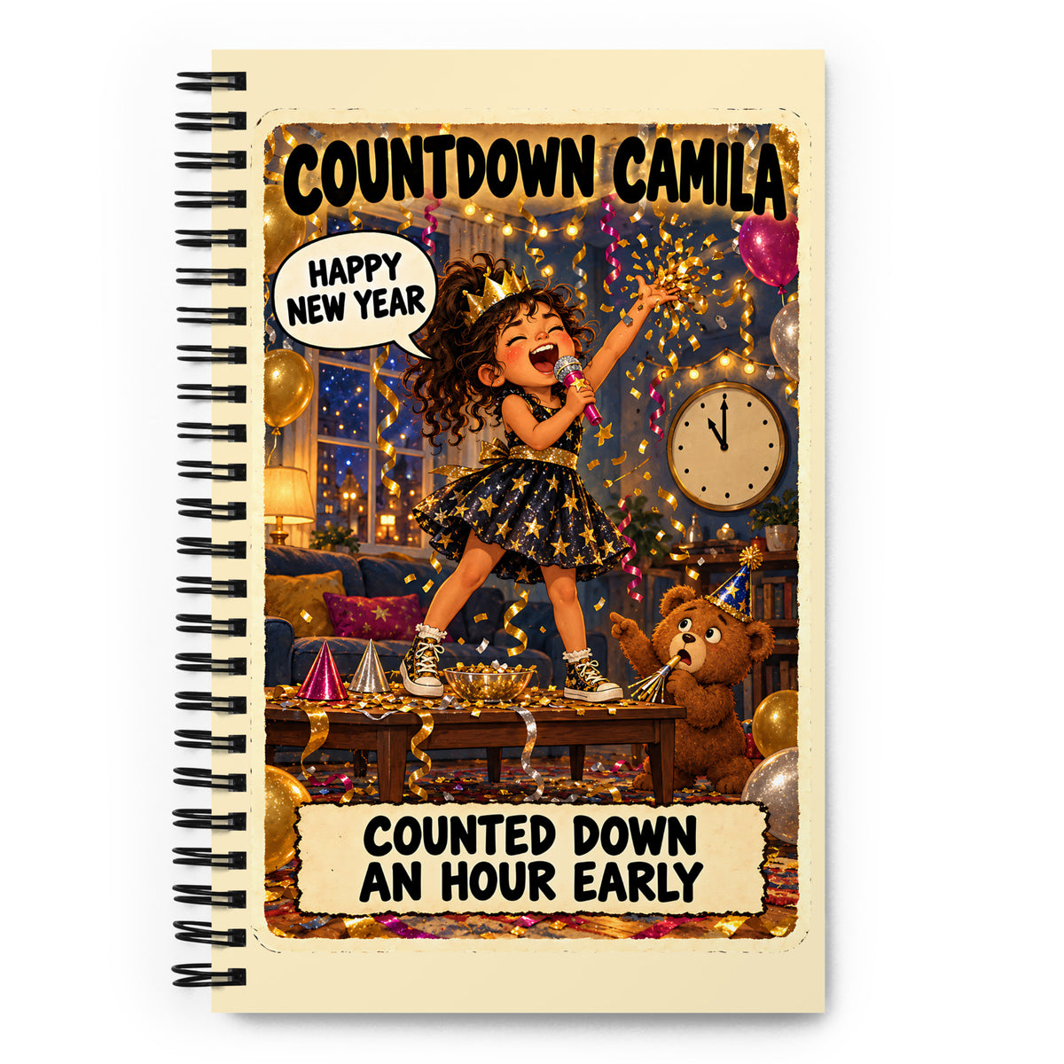 Countdown Camila Spiral Notebook by Brain Rot Bunch, front cover