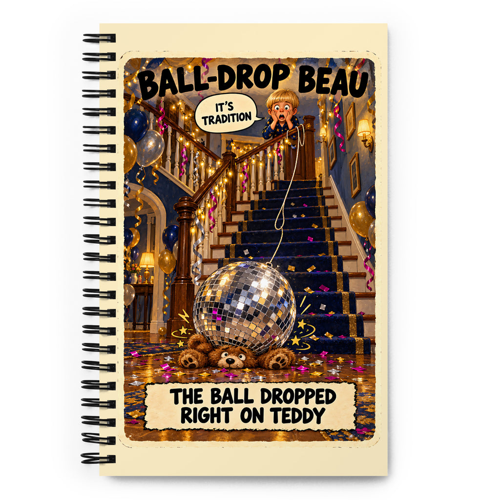 Ball-Drop Beau Spiral Notebook by Brain Rot Bunch, front cover