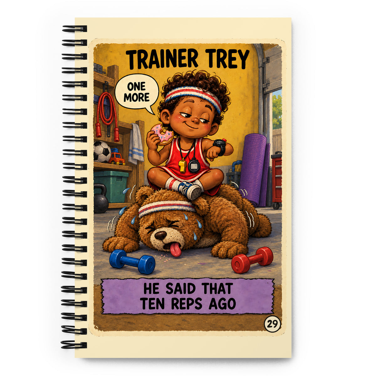 Trainer Trey Spiral Notebook by Brain Rot Bunch, front cover