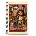 Therapist Tessa Spiral Notebook by Brain Rot Bunch, front cover