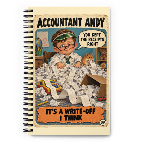 Accountant Andy Spiral Notebook by Brain Rot Bunch, front cover