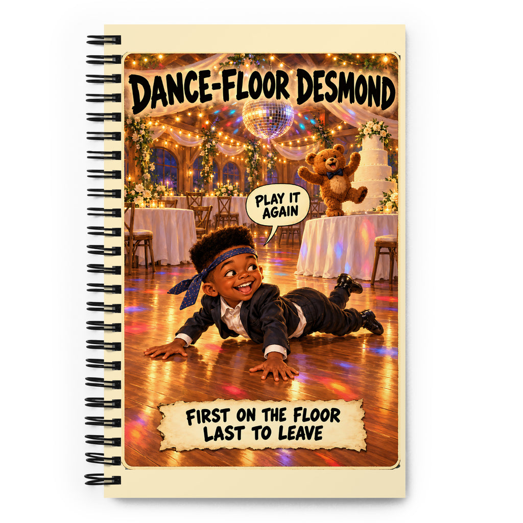 Dance-Floor Desmond Spiral Notebook by Brain Rot Bunch, front cover