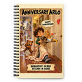 Anniversary Arlo Spiral Notebook by Brain Rot Bunch, front cover