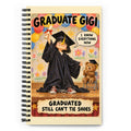 Graduate Gigi Spiral Notebook by Brain Rot Bunch, front cover