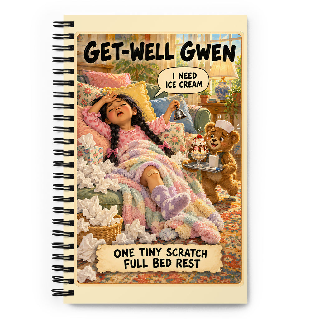Get-Well Gwen Spiral Notebook by Brain Rot Bunch, front cover