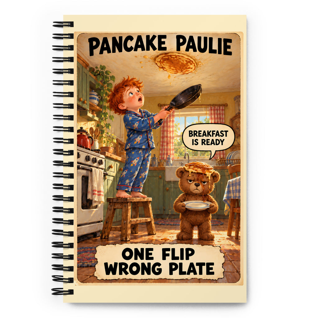 Pancake Paulie Spiral Notebook by Brain Rot Bunch, front cover