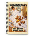 Bubble-Bath Bianca Spiral Notebook by Brain Rot Bunch, front cover