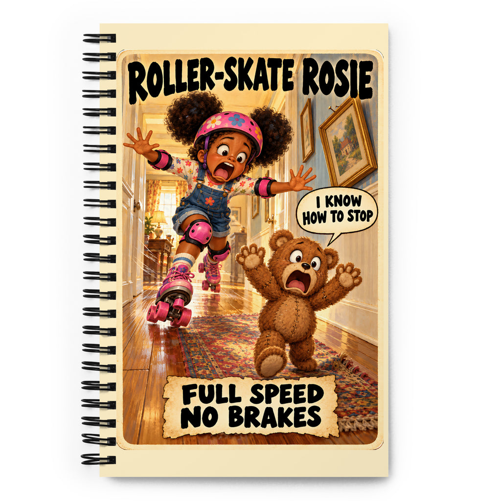 Roller-Skate Rosie Spiral Notebook by Brain Rot Bunch, front cover