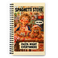 Spaghetti Stevie Spiral Notebook by Brain Rot Bunch, front cover