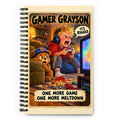 Gamer Grayson Spiral Notebook by Brain Rot Bunch, front cover