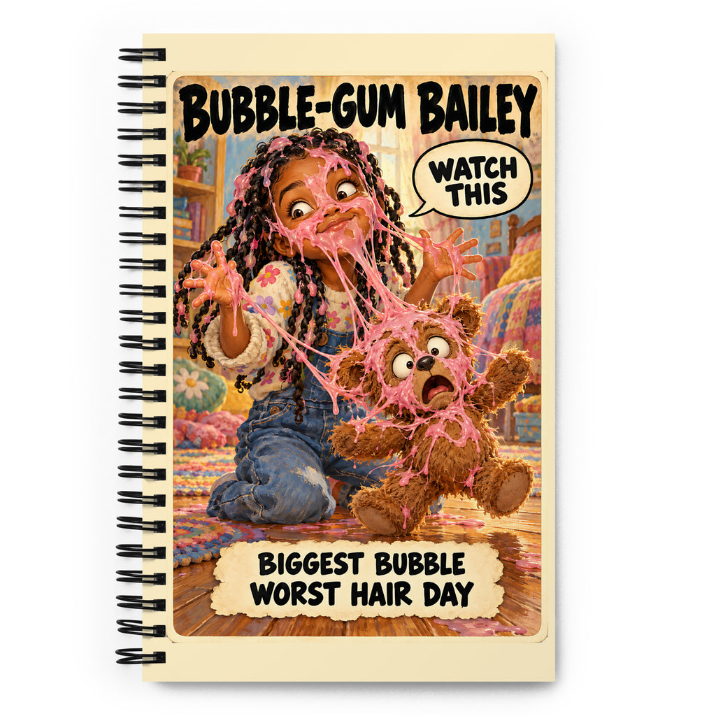 Bubble-Gum Bailey Spiral Notebook by Brain Rot Bunch, front cover