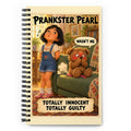 Prankster Pearl Spiral Notebook by Brain Rot Bunch, front cover