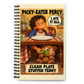 Picky-Eater Percy Spiral Notebook by Brain Rot Bunch, front cover