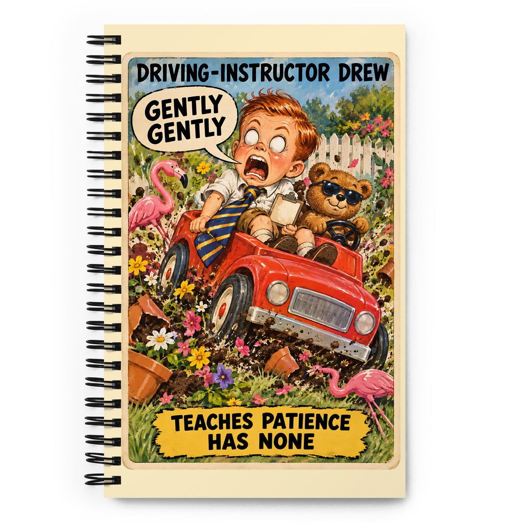 Driving-Instructor Drew Spiral Notebook by Brain Rot Bunch, front cover