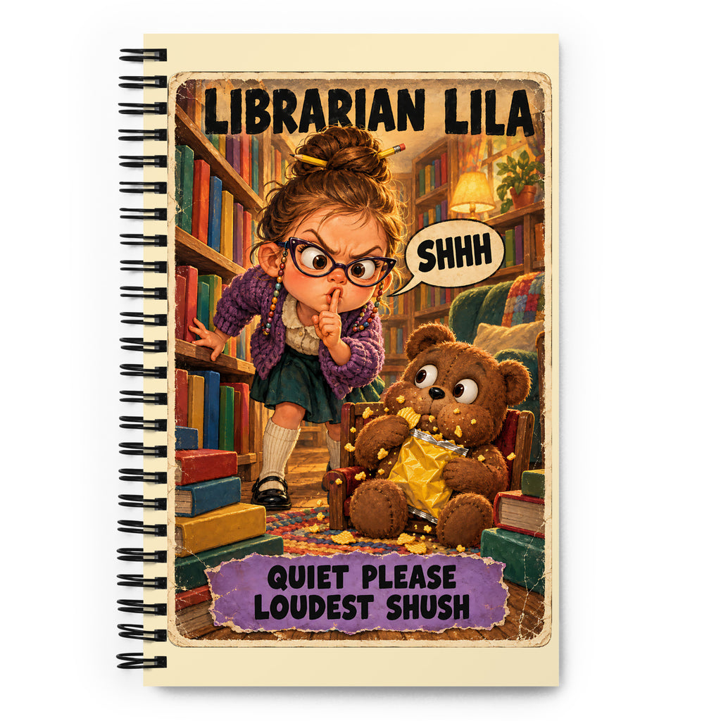 Librarian Lila Spiral Notebook by Brain Rot Bunch, front cover
