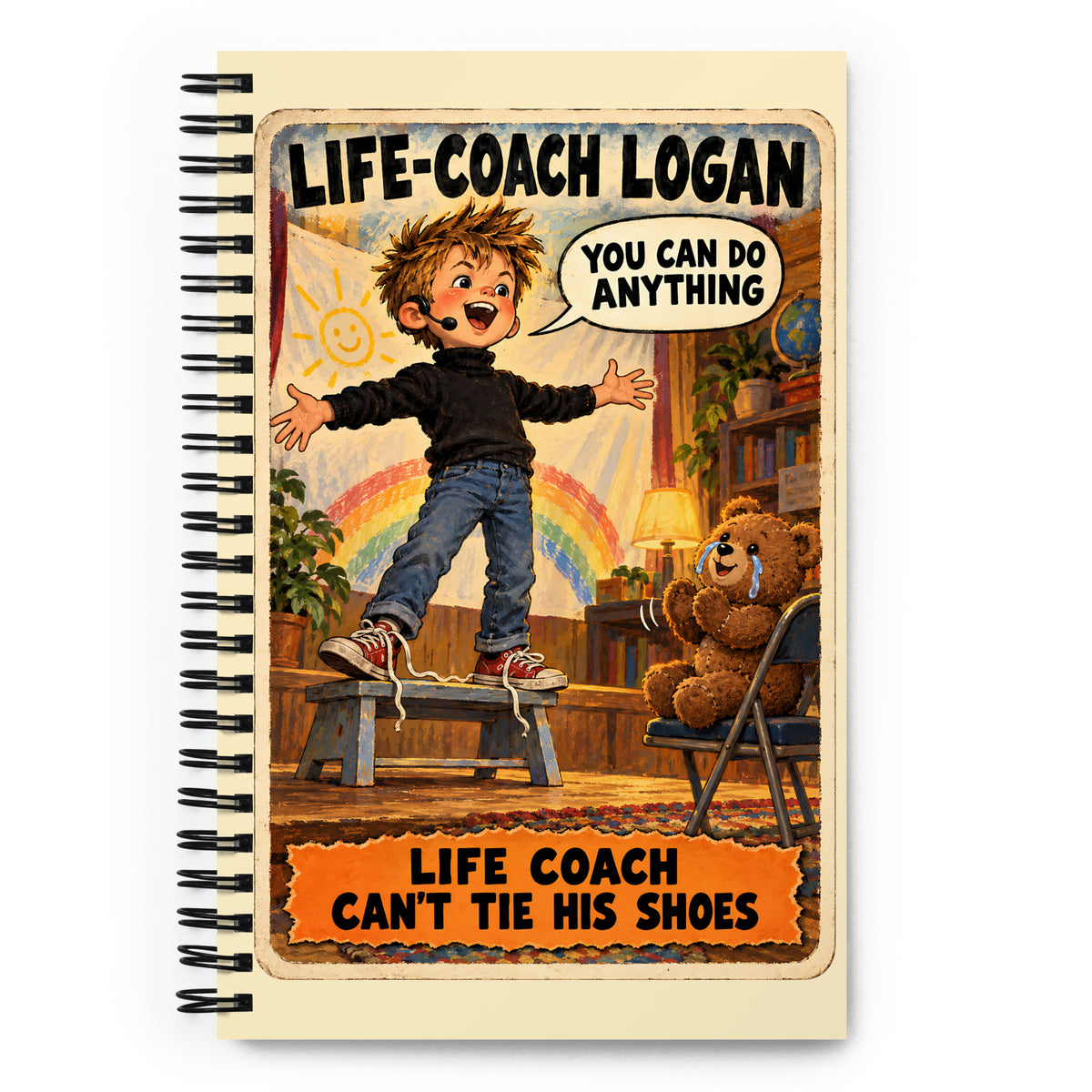 Life-Coach Logan Spiral Notebook by Brain Rot Bunch, front cover