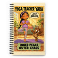 Yoga-Teacher Yara Spiral Notebook by Brain Rot Bunch, front cover