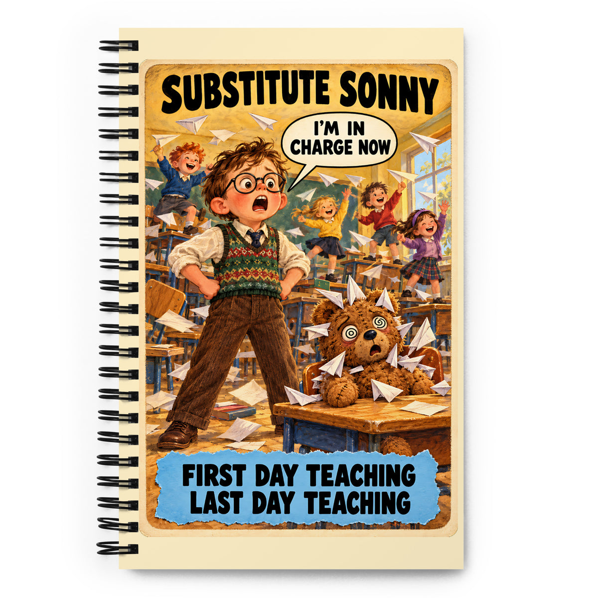 Substitute Sonny Spiral Notebook by Brain Rot Bunch, front cover