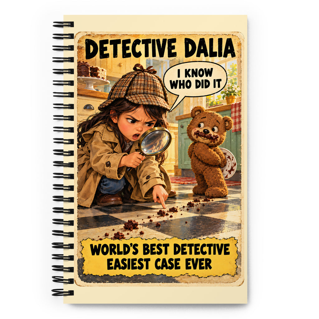 Detective Dalia Spiral Notebook by Brain Rot Bunch, front cover