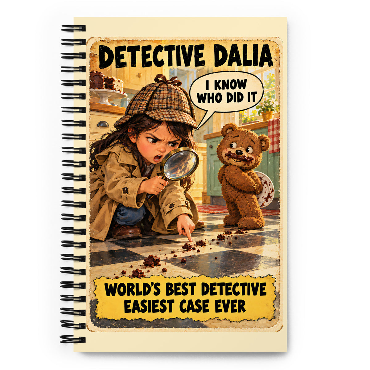 Detective Dalia Spiral Notebook by Brain Rot Bunch, front cover