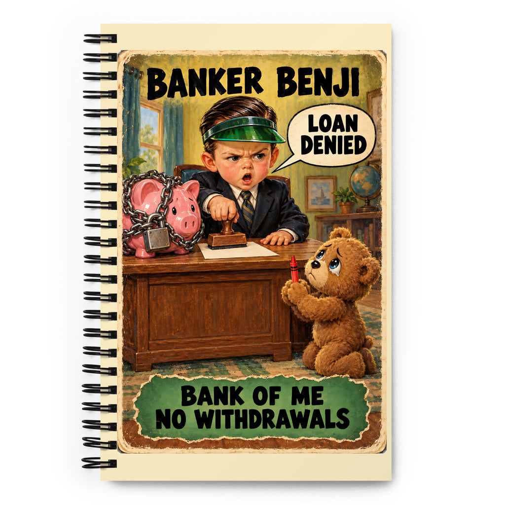 Banker Benji Spiral Notebook by Brain Rot Bunch, front cover
