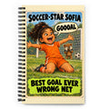 Soccer-Star Sofia Spiral Notebook by Brain Rot Bunch, front cover