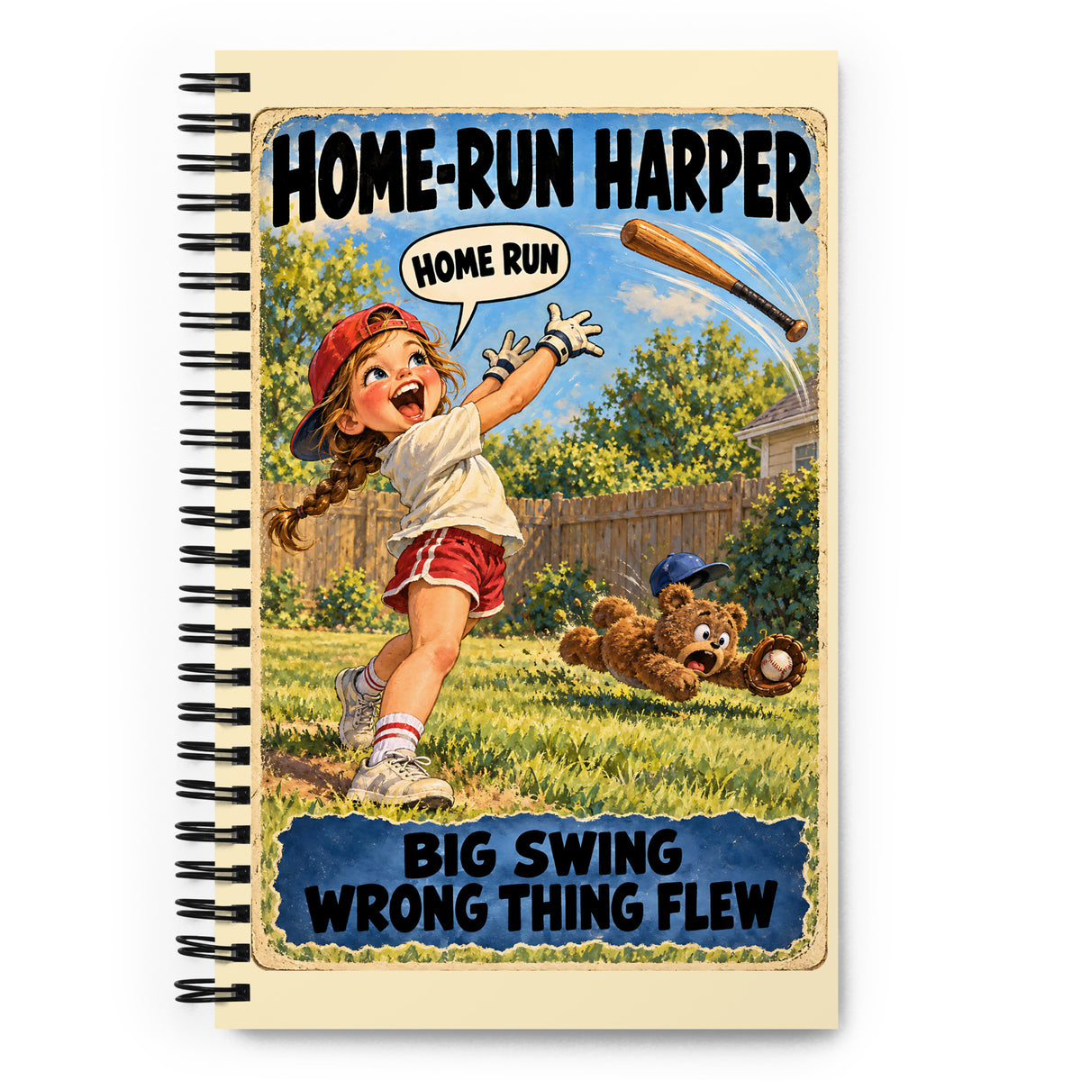 Home-Run Harper Spiral Notebook by Brain Rot Bunch, front cover