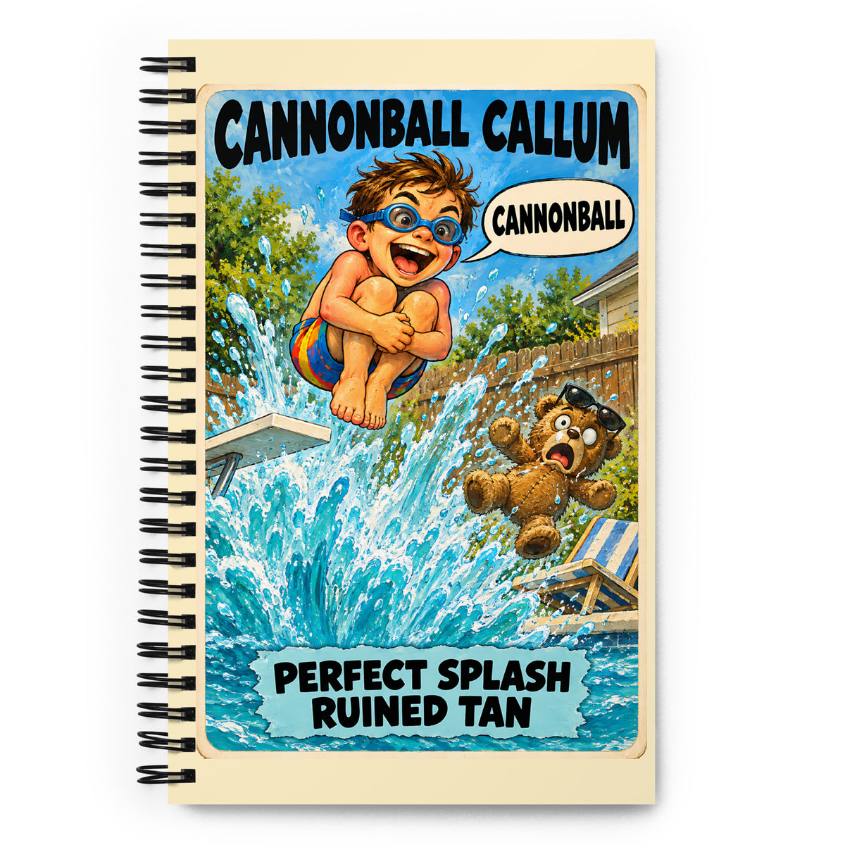 Cannonball Callum Spiral Notebook by Brain Rot Bunch, front cover