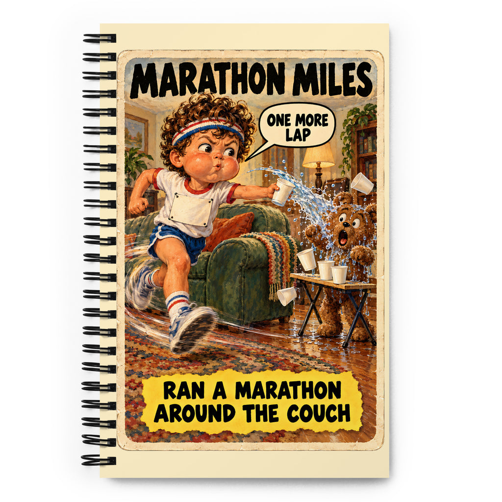 Marathon Miles Spiral Notebook by Brain Rot Bunch, front cover