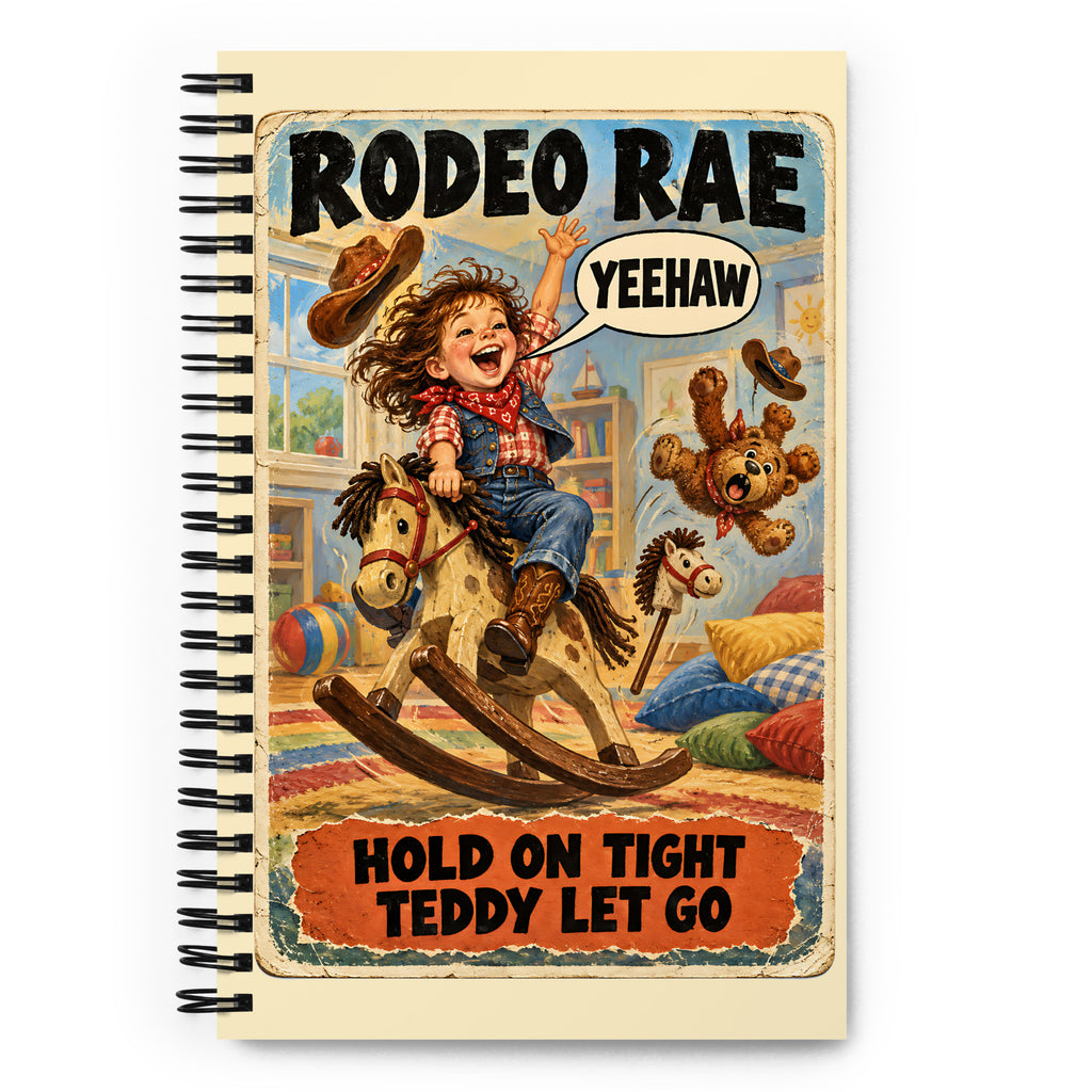Rodeo Rae Spiral Notebook by Brain Rot Bunch, front cover