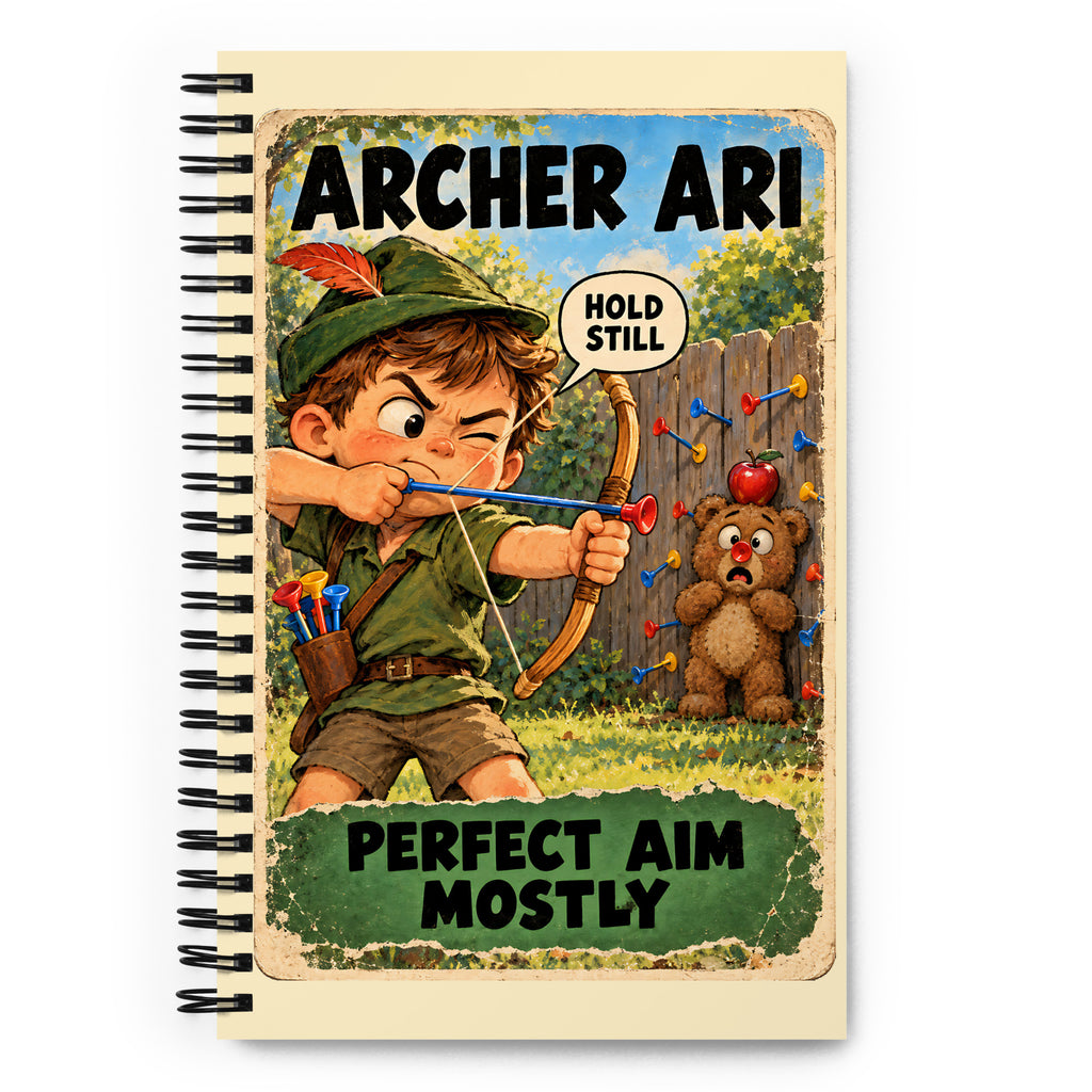 Archer Ari Spiral Notebook by Brain Rot Bunch, front cover