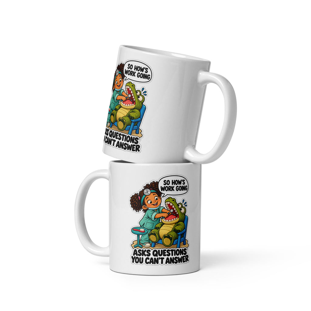 Dentist Dottie Mug by Brain Rot Bunch, front view