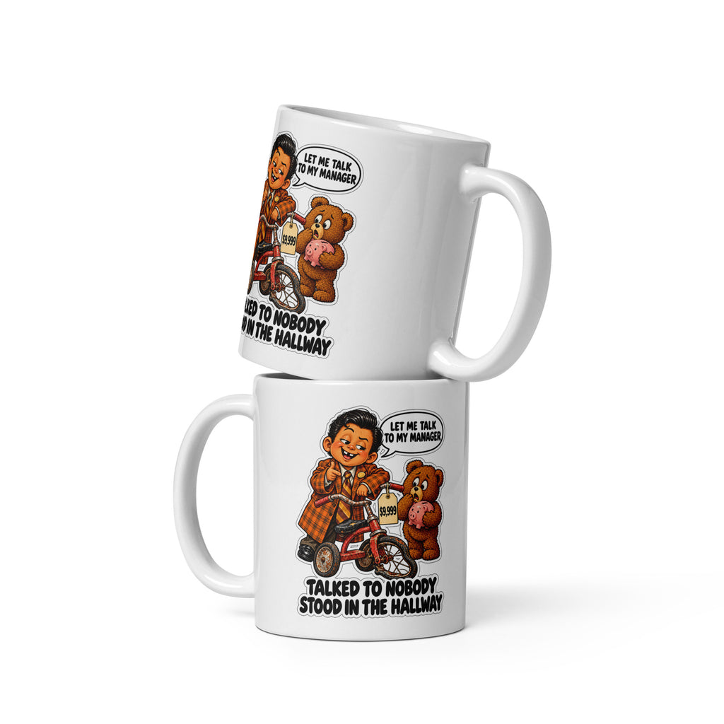 Car Salesman Sal Mug by Brain Rot Bunch, front view