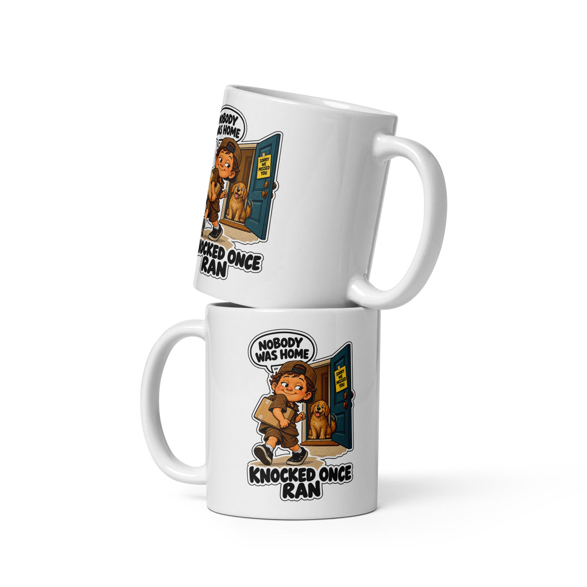 Delivery Dex Mug by Brain Rot Bunch, front view