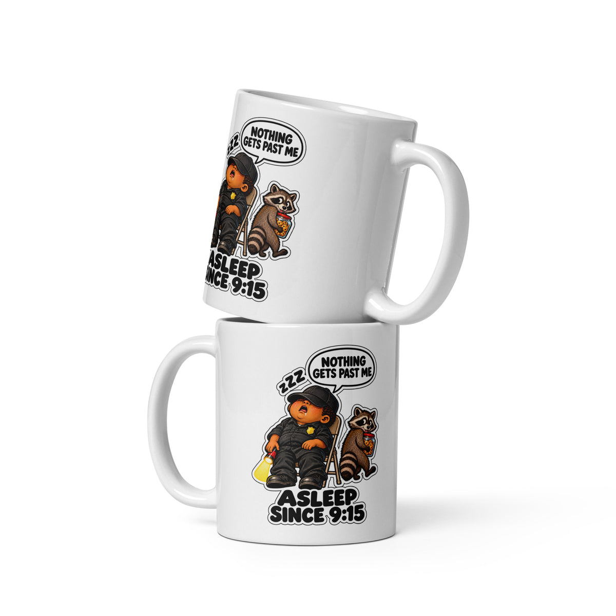 Security Stan Mug by Brain Rot Bunch, front view