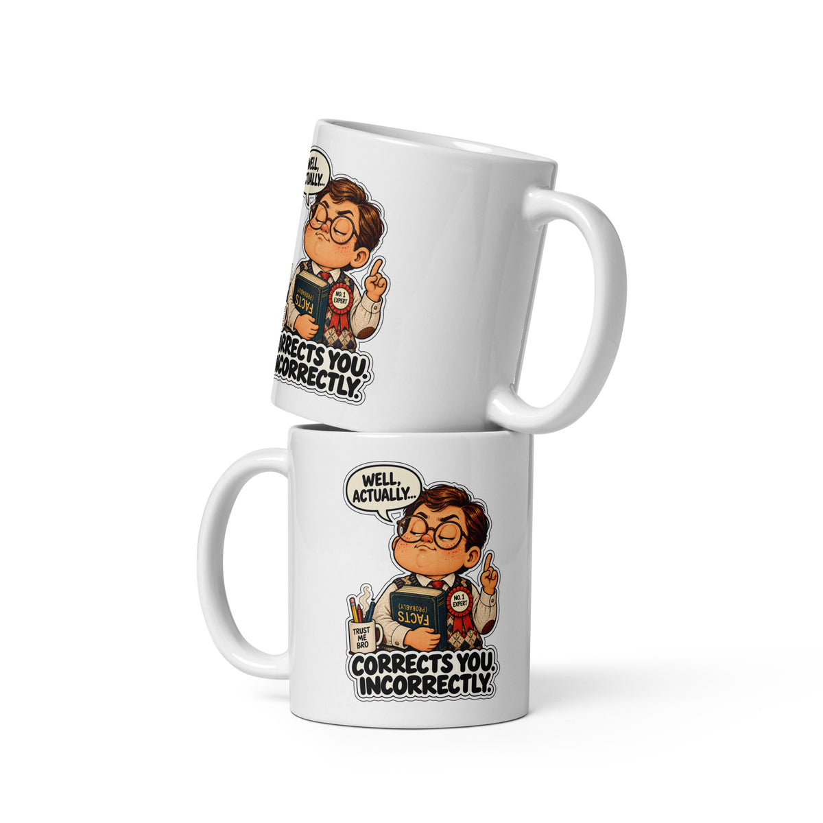 Well-Actually Wally Mug by Brain Rot Bunch, front view